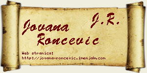 Jovana Rončević vizit kartica
